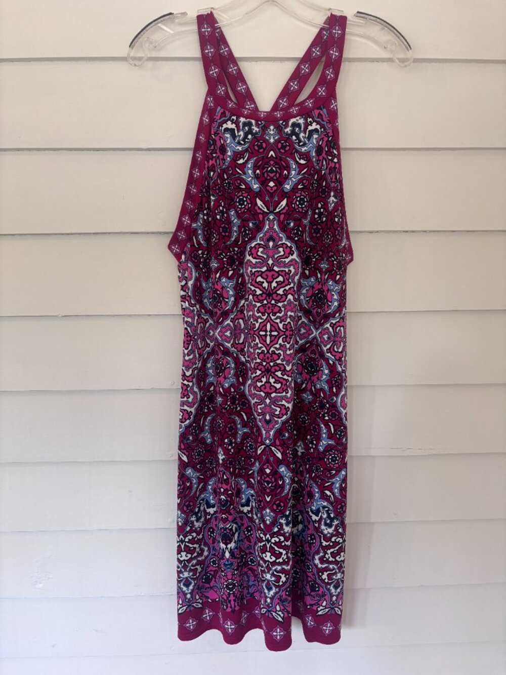 Boho Medallion Print Sleeveless Shift Dress Burgundy Above Knee Max Studio